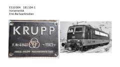 orig. Lokfabrikschild E310 004 Vorserie nur 4 Loks