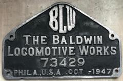 Original-Lokfabrikschild Baldwin 73429/1947. PKP Ty 246-6