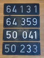 4 Lokschilder der Baureihen 64 und 50 NALR DB