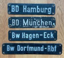 BD und Bw-Schilder der Deutschen Bundesbahn abzugeben