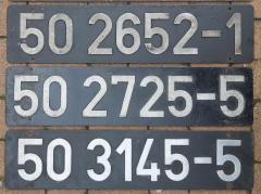 Lokschilder von 50 2652-1, 50 2725-5 und 50 3145-5 im Tausch abzugeben