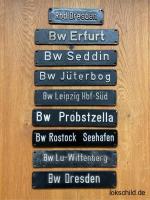 Original Bw und Rbd- Schilder der Deutschen Reichsbahn - DR.