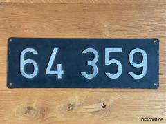 Original Lokschild 64 359 der Deutschen Bundesbahn - Ausfg. NALR