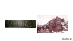 original Lokschild 52 5884-3 + Foto von 1958