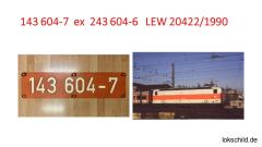 Originales Lokschild von 143 604-7 S-Bahn Lackierung+Dia der Lok